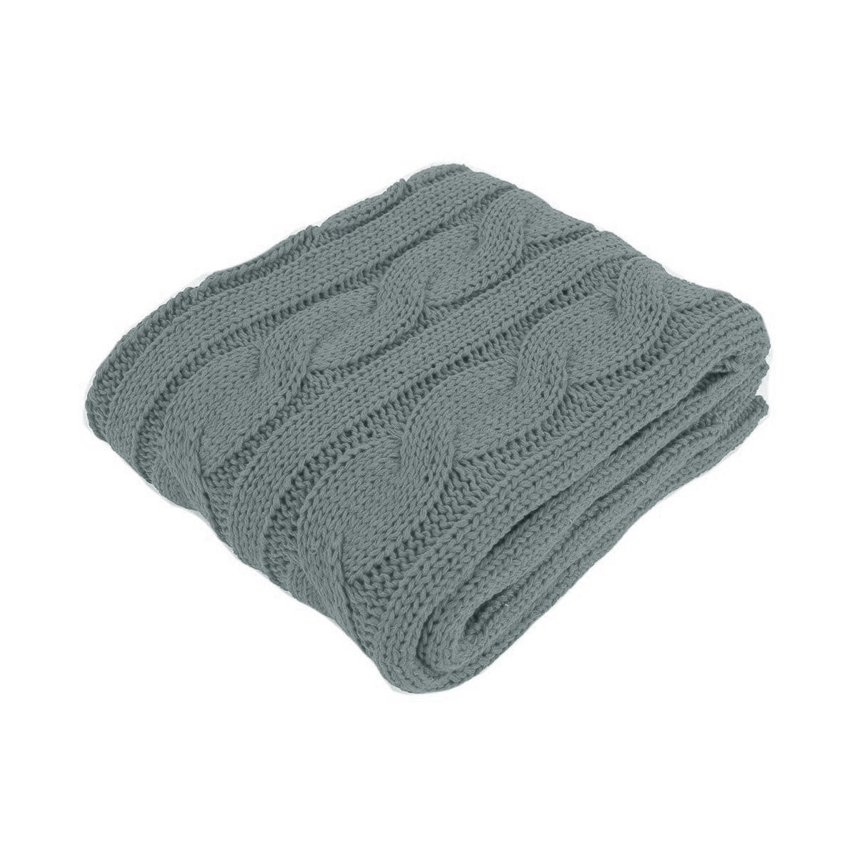 Hudson Grey Knitted Throw Rug