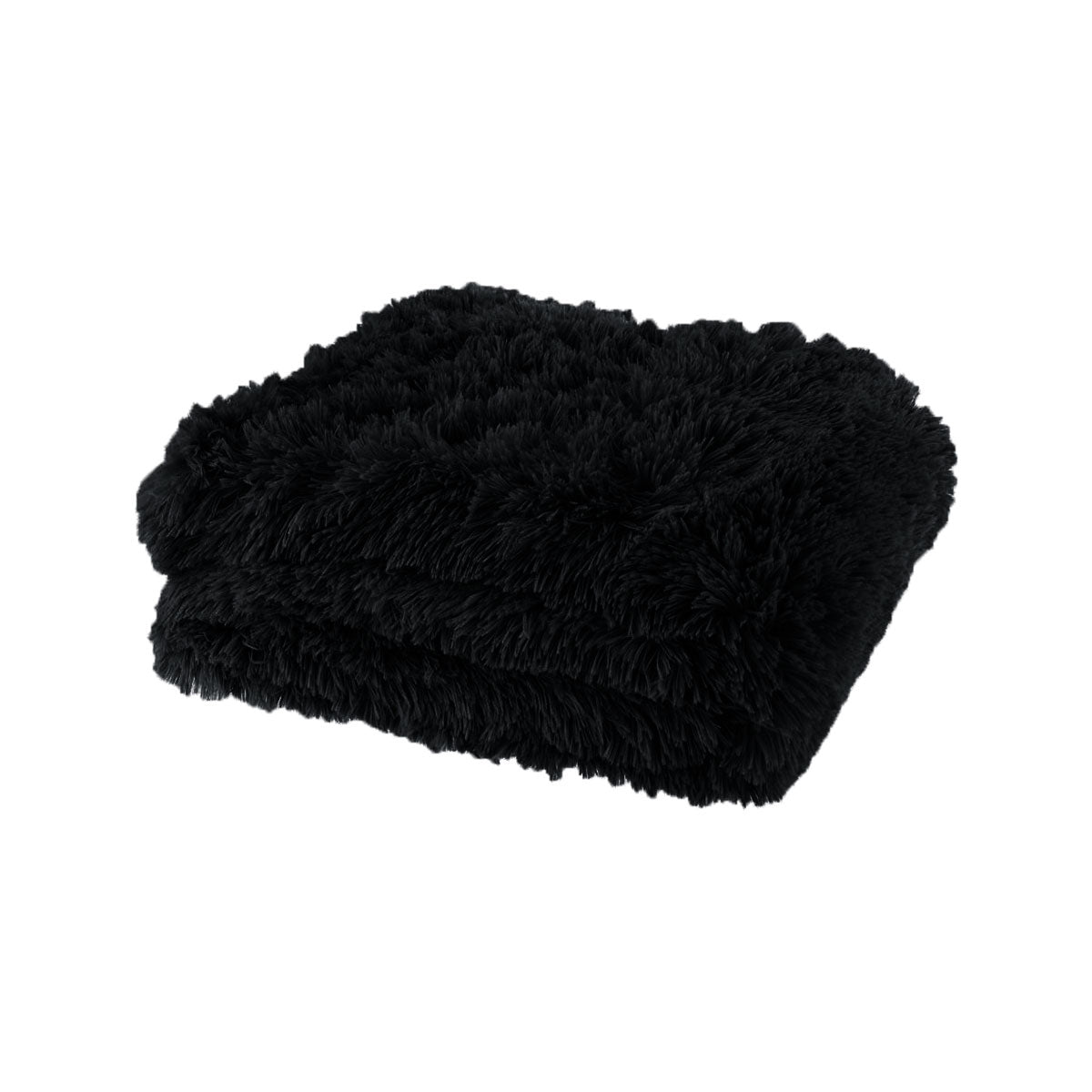 Lucia Nutural Collection Shaggy Throw Rug 127 x 152cm Black