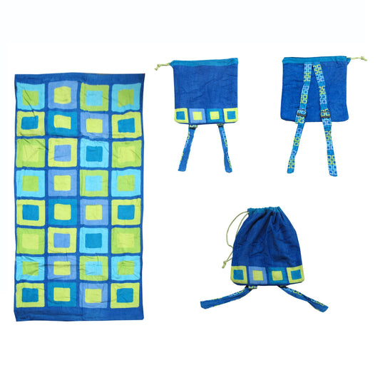 Kids Beach Towel N Bag Cubes