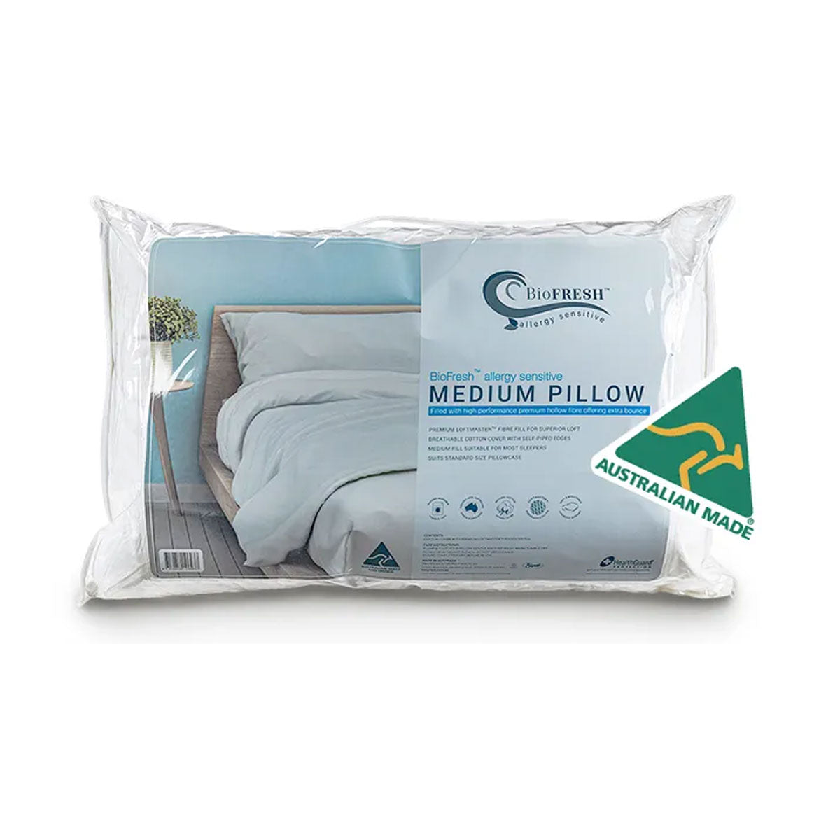 Easyrest BioFresh Allergy Sensitive Medium Standard Pillow 48 x 73 cm