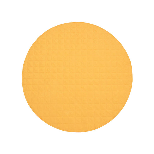 Little Gem Round Linen Cotton Baby Play Mat Marigold 130cm Diameter