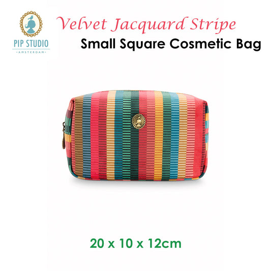 PIP Studio Velvet Jacquard Stripe Small Square Cosmetic Bag