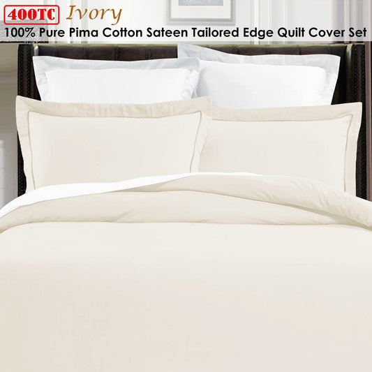 Grand Aterlier Pima Cotton Ivory Quilt Cover Set King