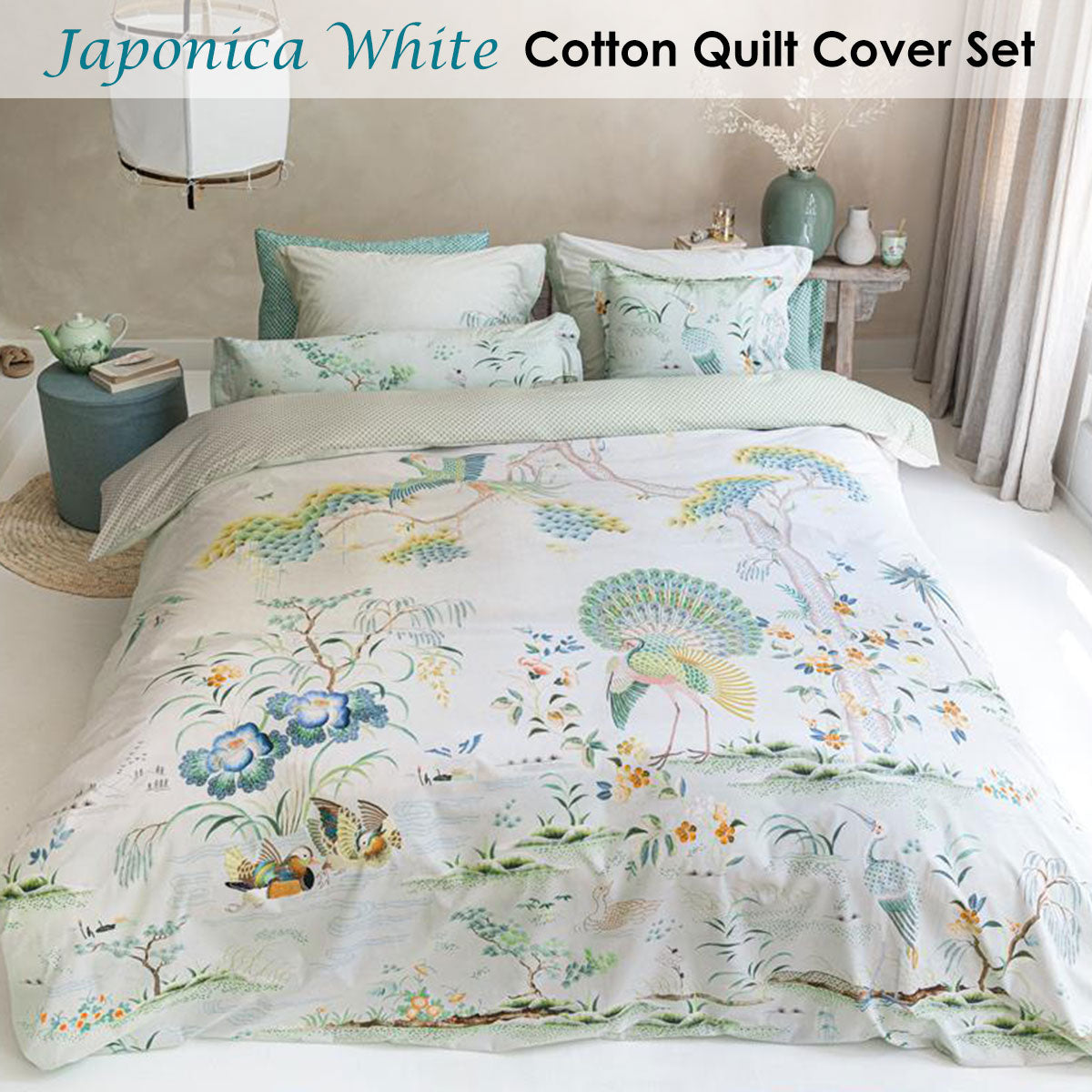 PIP Studio Japonica White Quilt Cover Set Super King