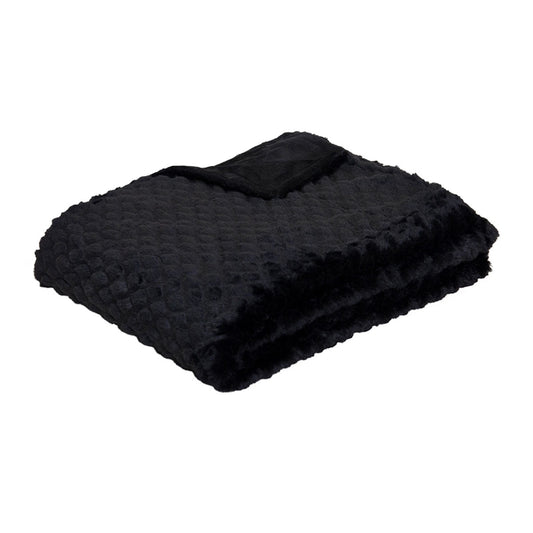 J.Elliot Home Azariah Plush Throw Black