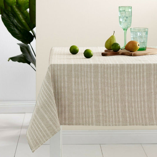 Ladelle Beige Eco Cotton Rich Tablecloth 150 x 265 cm