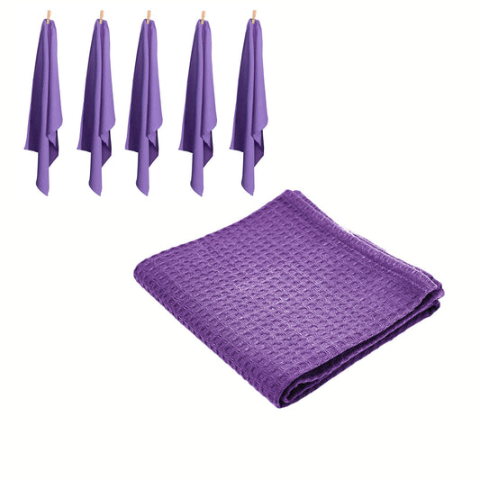 Rans Set of 6 Cotton Waffle Tea Towels 50x70 cm - Lilac (Purple)