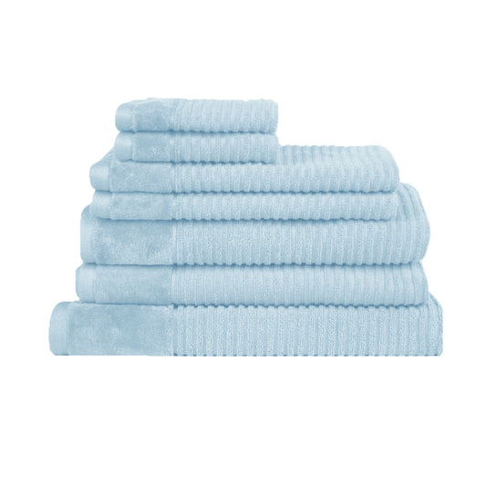 Royal Excellency 7 Piece Cotton Bath Towel Set - Baby Blue