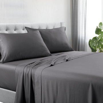 1200tc hotel quality cotton rich sheet set king single charcoal