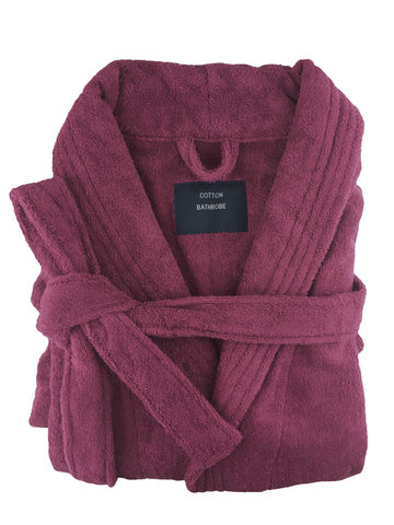 small medium egyptian cotton terry toweling bathrobe burgundy