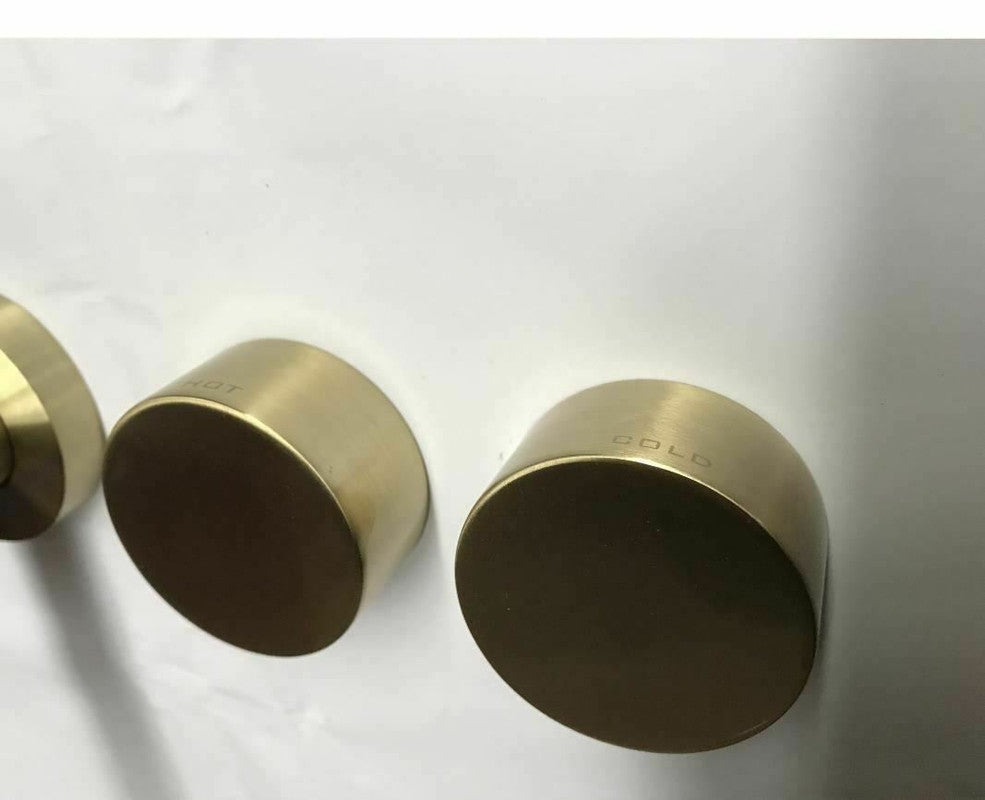 2021 New Burnished Gold Brushed Brass mixer WaterMark WELS round taps wall faucet basin