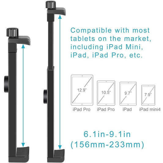 Hridz 16 to 23.5cm ABS Plastic Adjustable Holder Mount Stand for Tablet and iPad