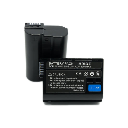 Hridz EN-EL15 Battery & Charger set for Nikon Z6, Z7, D780, D500, D600, D610, D750, D800, D810, D810a, D850