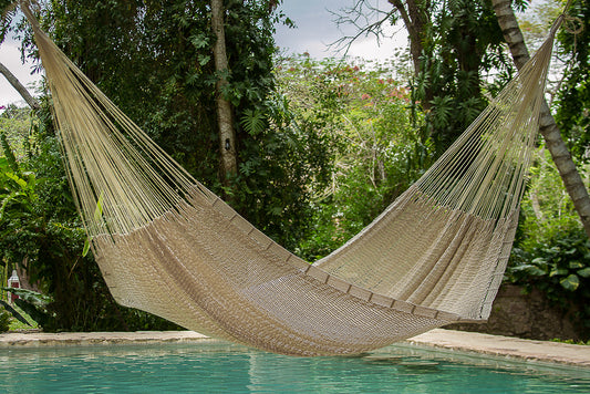 Outdoor undercover cotton Mayan Legacy hammock Family size Marble