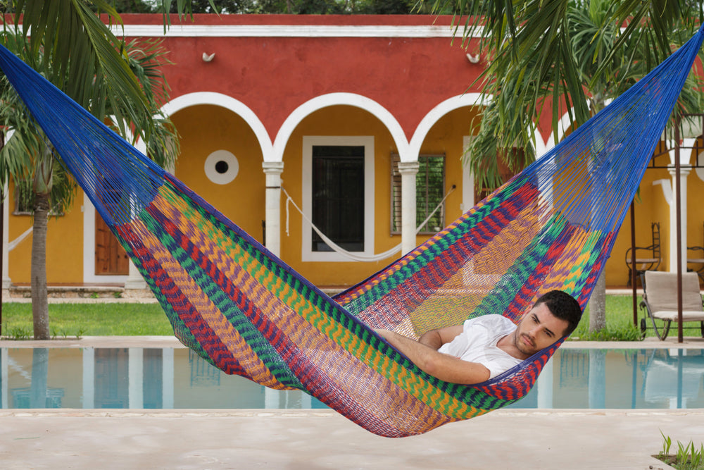 Outdoor undercover cotton Mayan Legacy hammock King size Mexicana