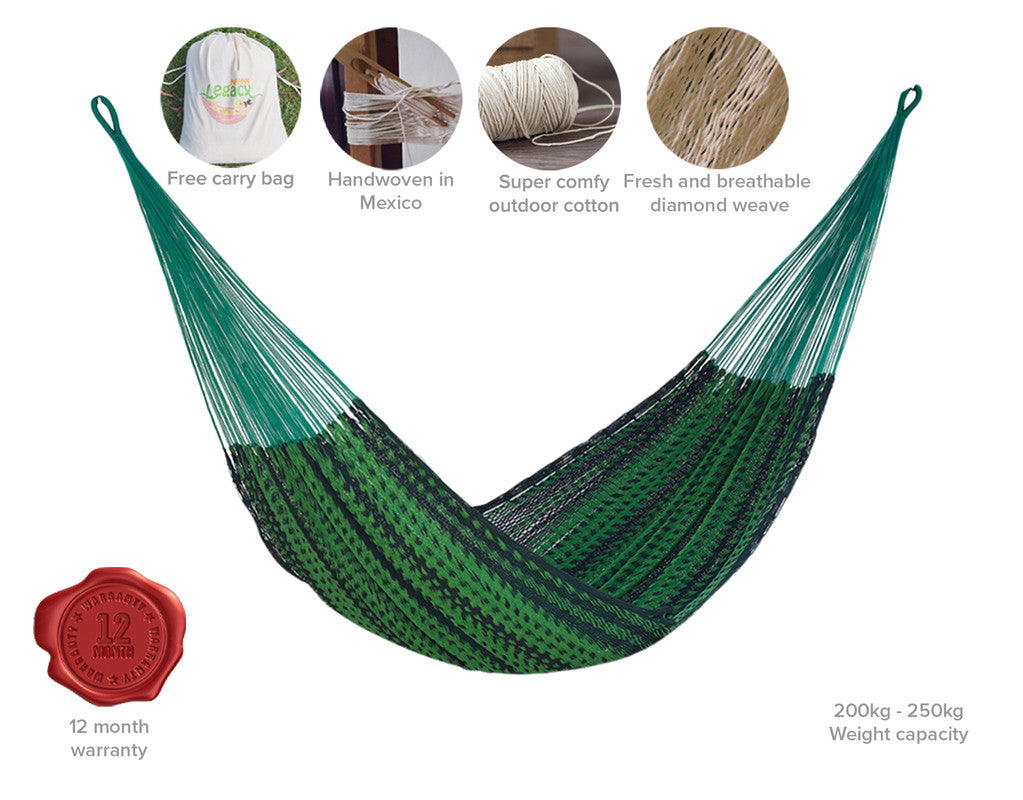 Queen Size Outdoor Cotton Hammock in Jardin