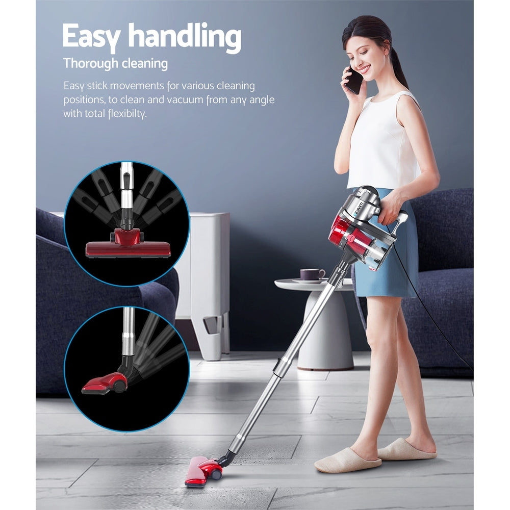 Devanti Handheld Vacuum Cleaner Bagless Corded 450W Red