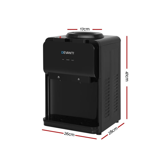 Devanti Water Cooler Dispenser Bench Top Cold Hot Two Taps Instant Machine Black
