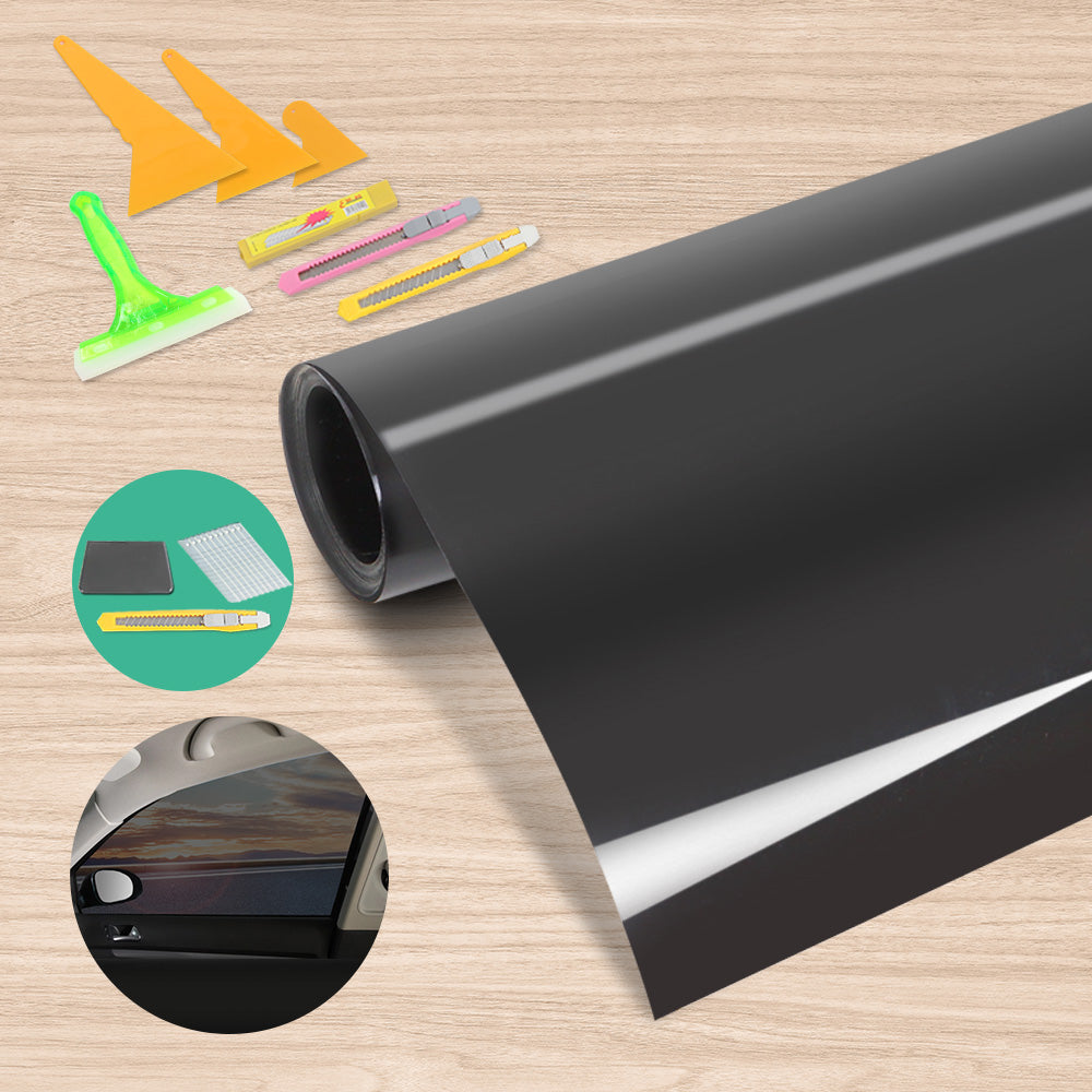 Giantz Window Tint Film Black Roll 15% VLT Home 76cm X 7m Tinting Tools Kit