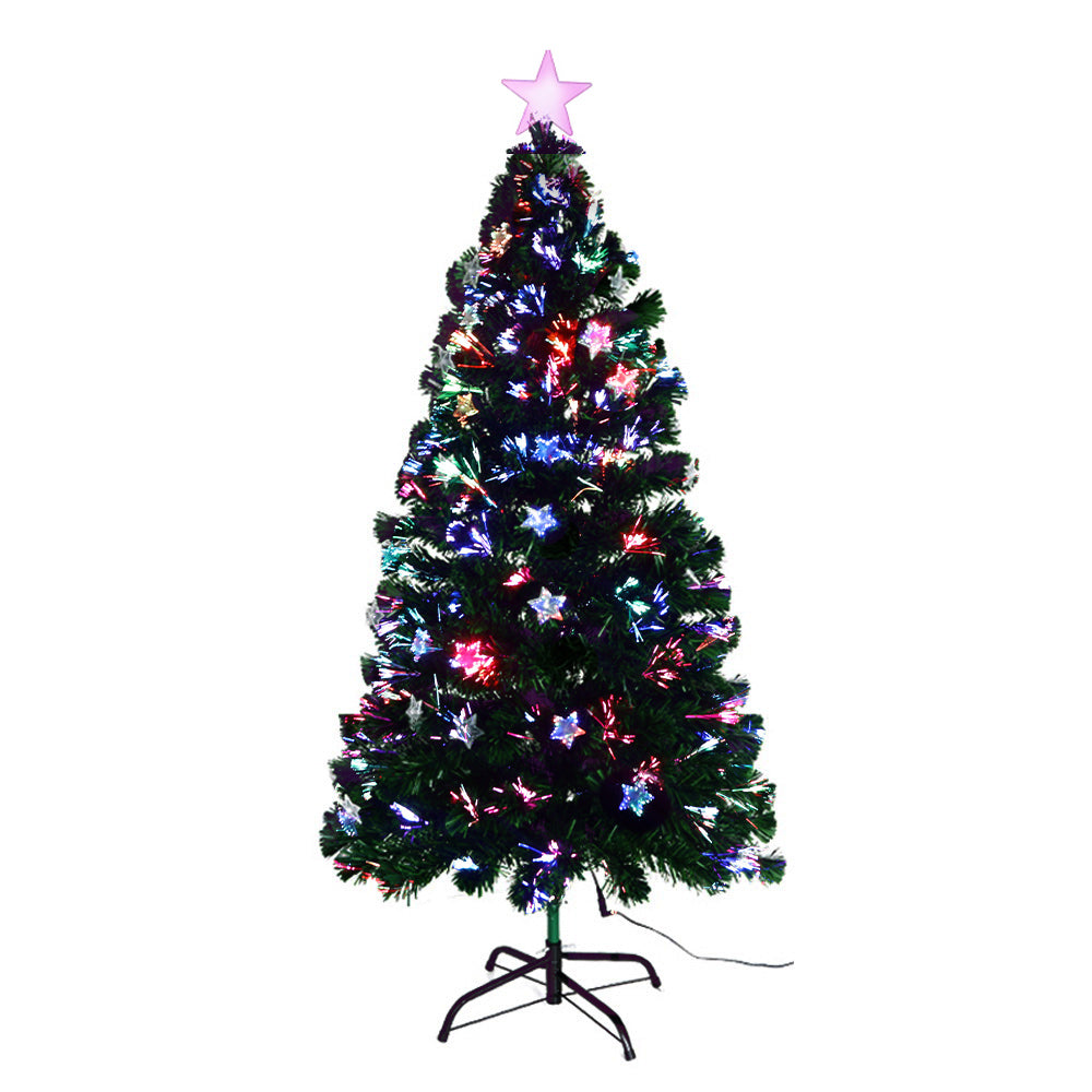 Jingle Jollys 1.5m Christmas Tree Optic Fibre LED Xmas tree Multi Colour