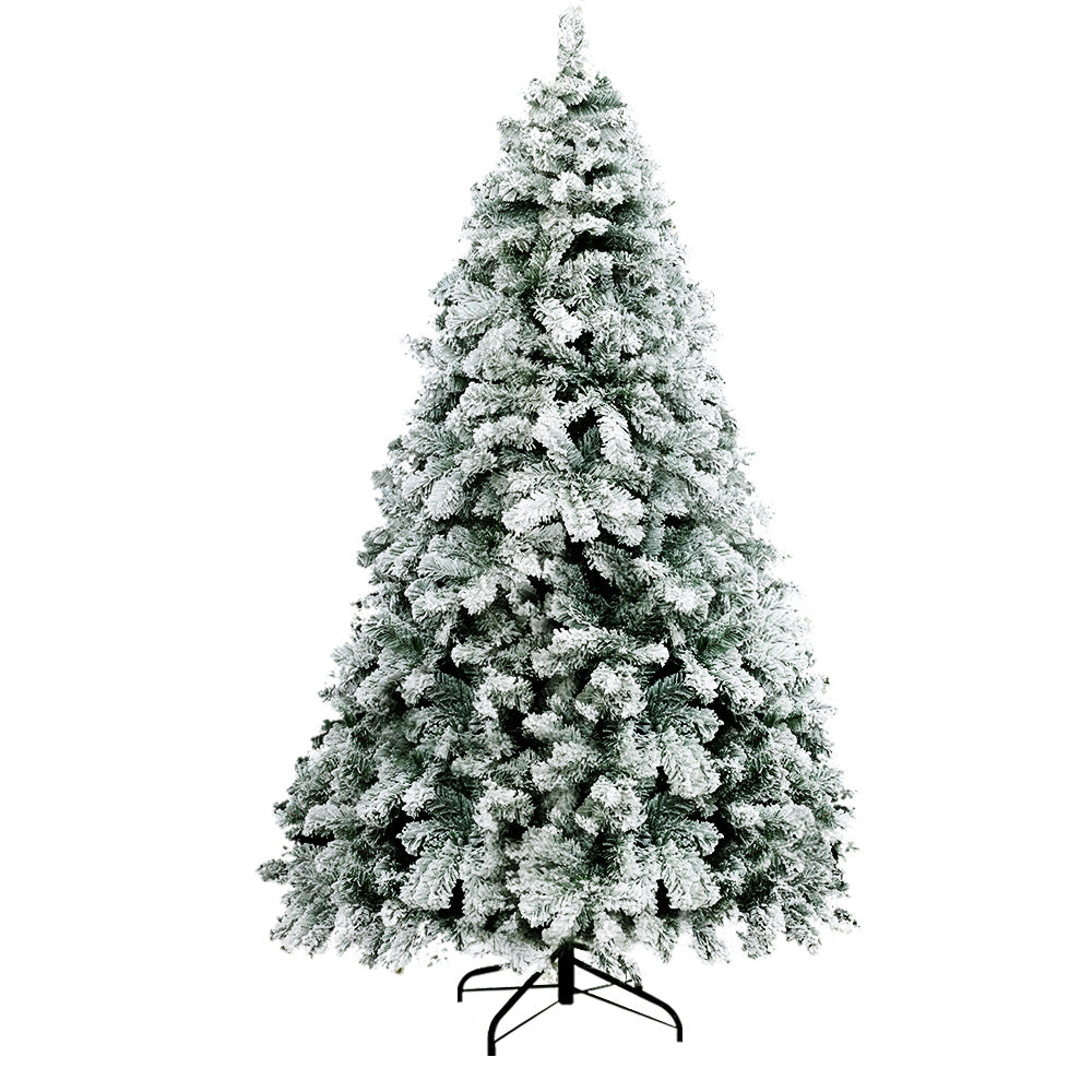 Jingle Jollys Christmas Tree 1.8m Snow Flocked Xmas Tree Decorations 520 Tips