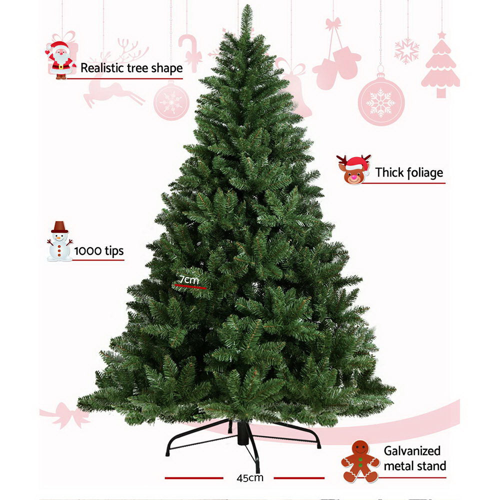 Jingle Jollys Christmas Tree 2.1m Green Xmas Tree Decorations 1000 Tips