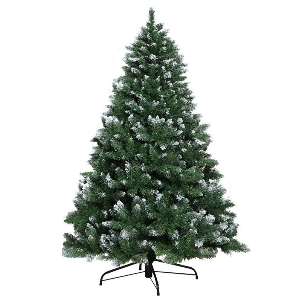 Jingle Jollys Christmas Tree 2.1m Snowy Xmas Tree Decoration 1000 Tips