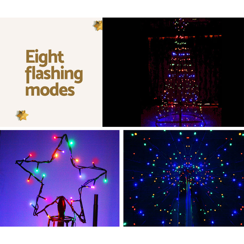 Jingle Jollys Solar Christmas Tree 3.6M 400 LED Xmas Tree Decor 8 Light Modes