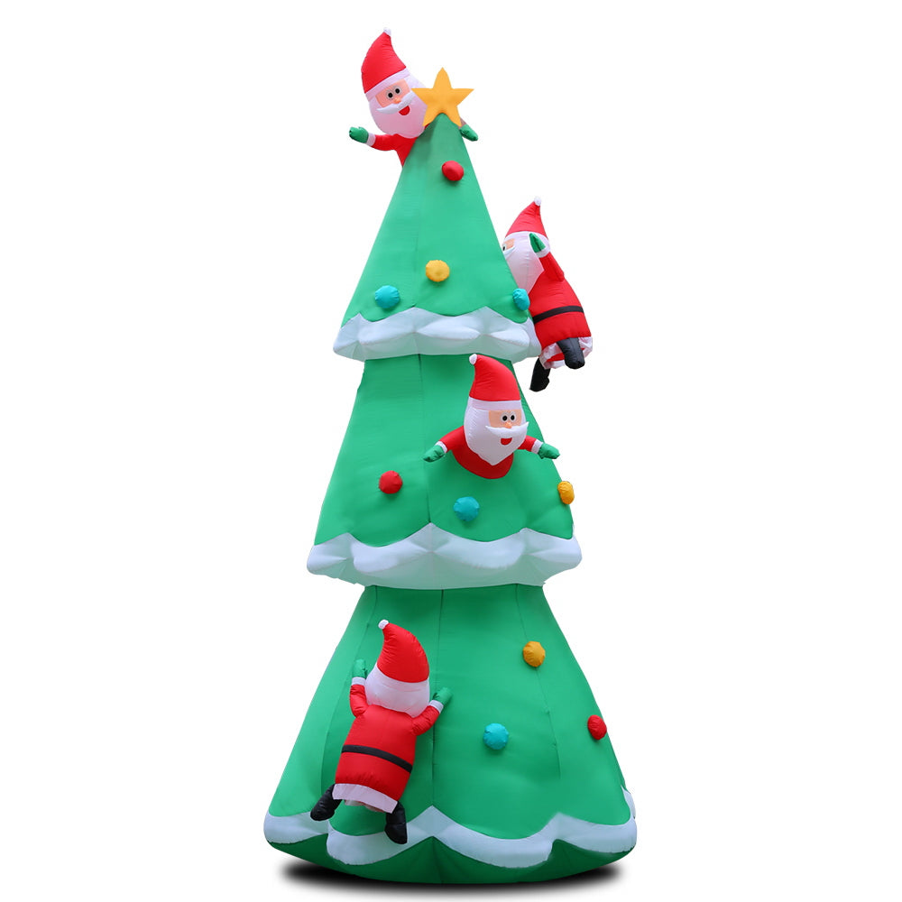 Jingle Jollys Christmas Inflatable Santa Tree 5M Illuminated Decorations