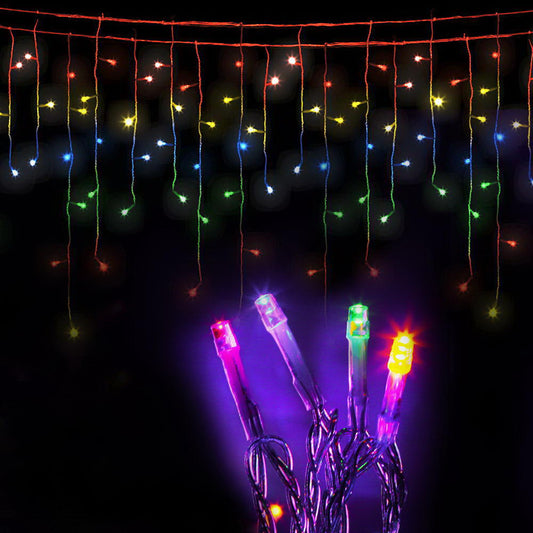 Jingle Jollys 20M Christmas Lights Icicle Light 800 LED Multi-coloured