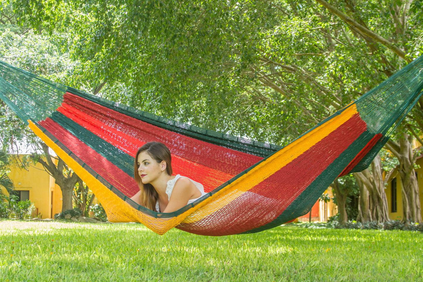 Queen Size Outdoor Cotton Hammock in Imperial